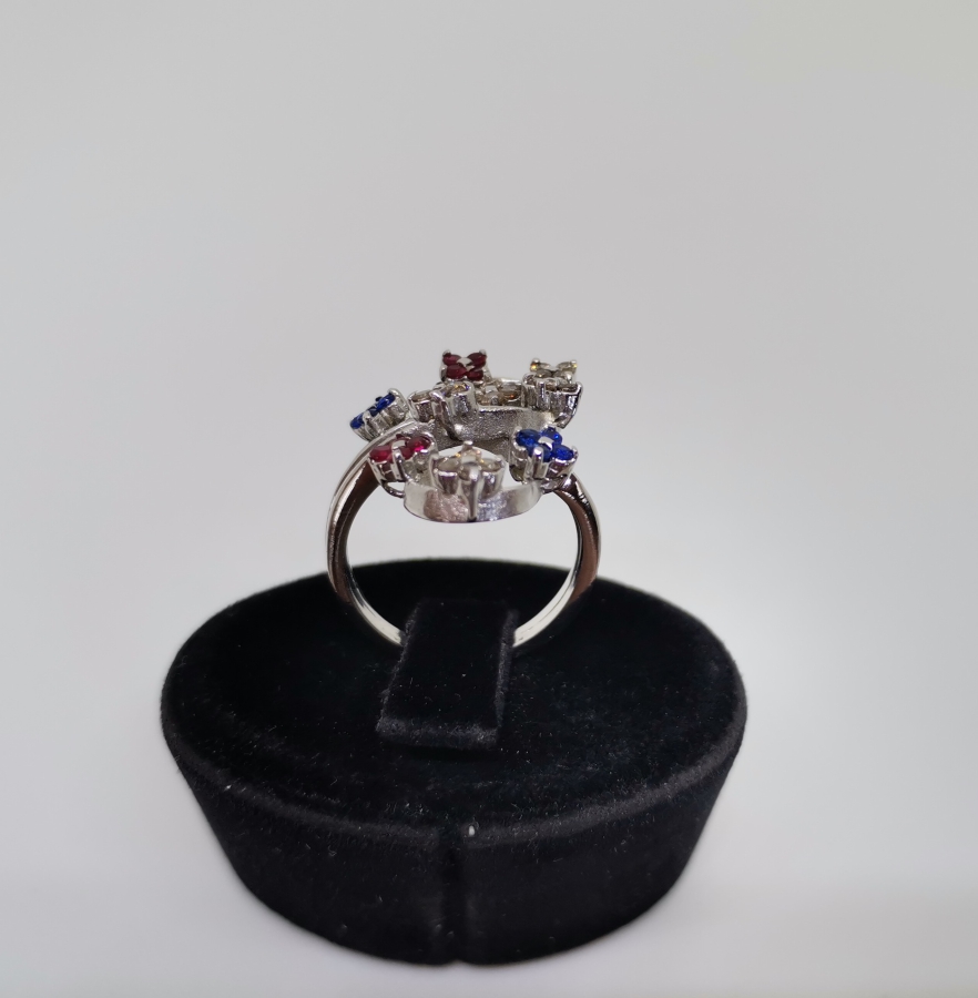 ŞIMARIK MODELİ PIRLANTA- SAFİR VE YAKUT TAŞLI YÜZÜK