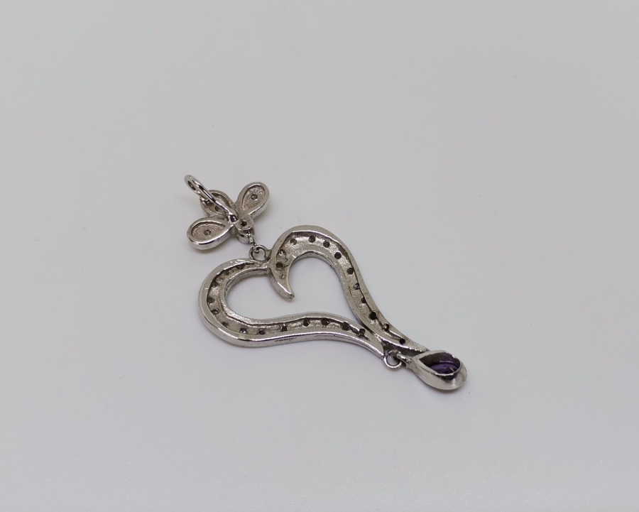 KALP FORMUNDA PIRLANTA TAŞLI KOLYE UCU