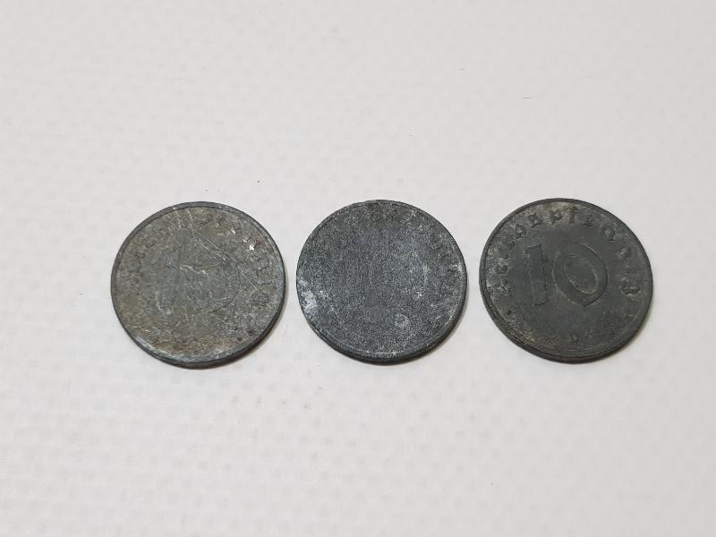 2. DÜNYA SAVAŞI NAZİ ALMANYASI 10 PFENNIG PARA LOTU