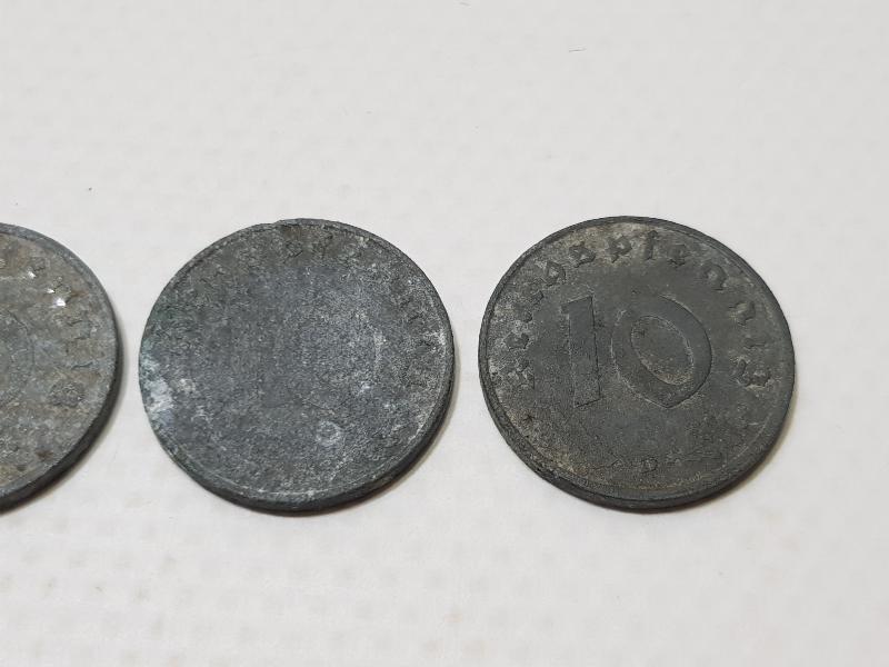2. DÜNYA SAVAŞI NAZİ ALMANYASI 10 PFENNIG PARA LOTU