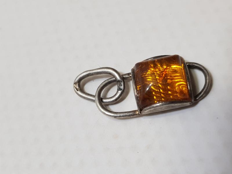 KEHHRİBAR TAŞLI GÜMÜŞ KOLYE UCU