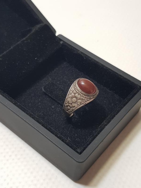 ANTİKA AKİK TAŞLI GÜMÜŞ YÜZÜK