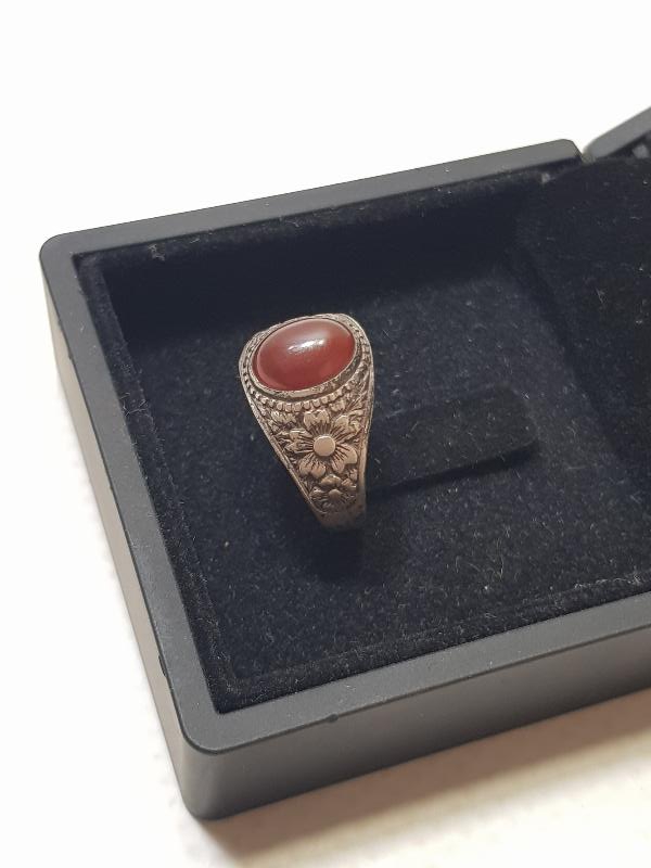 ANTİKA AKİK TAŞLI GÜMÜŞ YÜZÜK