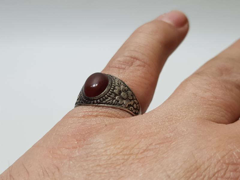 ANTİKA AKİK TAŞLI GÜMÜŞ YÜZÜK