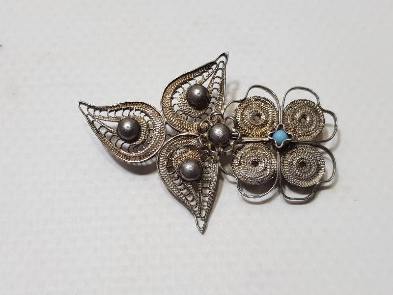 ANTİKA TELKARİ GÜMÜŞ BROŞ