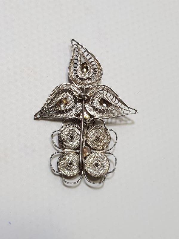 ANTİKA TELKARİ GÜMÜŞ BROŞ