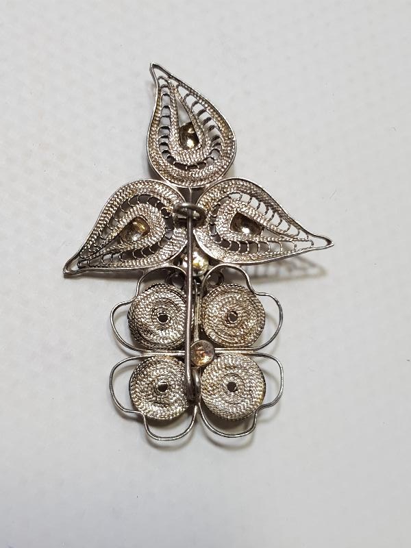 ANTİKA TELKARİ GÜMÜŞ BROŞ