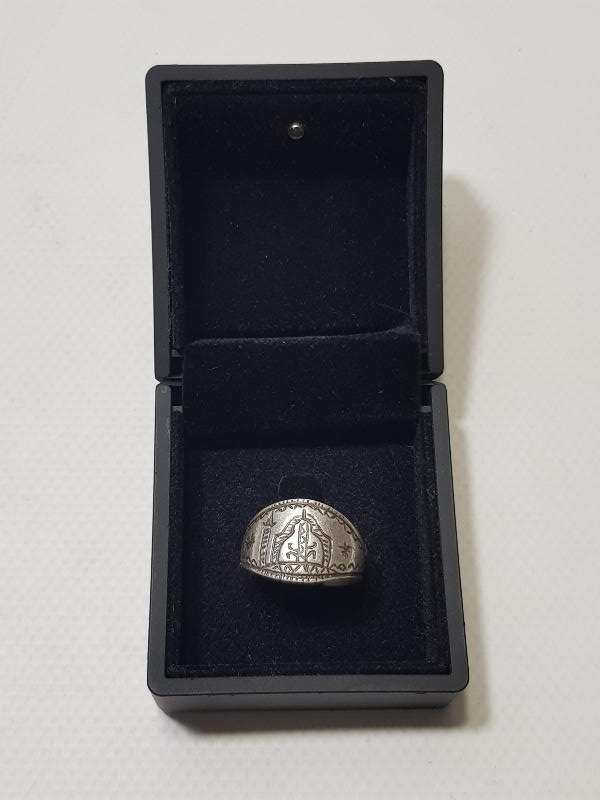 OSMANLI DÖNEMİ TEKKE İŞİ CAMİ RESİMLİ ÇOK NADİR GÜMÜŞ DERVİŞ YÜZÜĞÜ