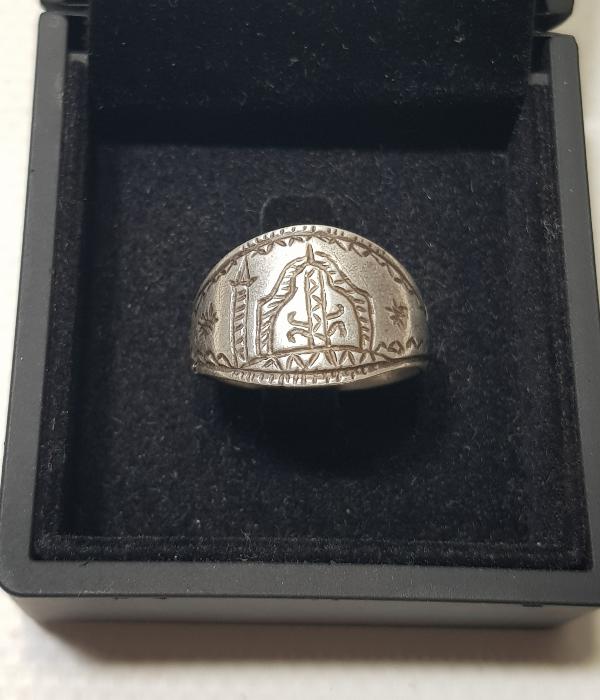 OSMANLI DÖNEMİ TEKKE İŞİ CAMİ RESİMLİ ÇOK NADİR GÜMÜŞ DERVİŞ YÜZÜĞÜ