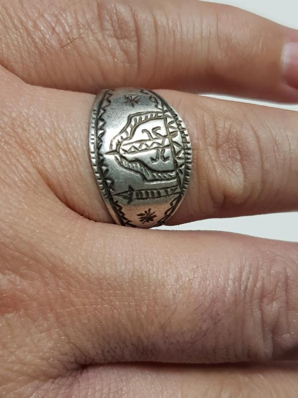 OSMANLI DÖNEMİ TEKKE İŞİ CAMİ RESİMLİ ÇOK NADİR GÜMÜŞ DERVİŞ YÜZÜĞÜ