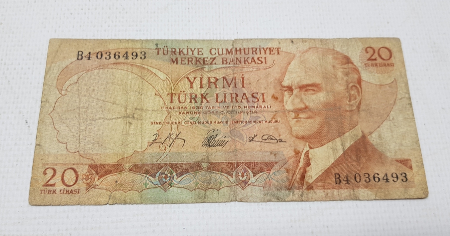 6. EMİSYON 1. TERTİP NADİR 7 RAKAM 20 LİRA