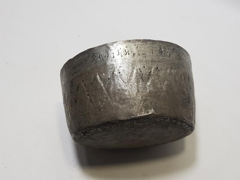 OSMANLI DÖNEMİ RUMCA YAZILI 1744 TARİHLİ BAKIR KASE