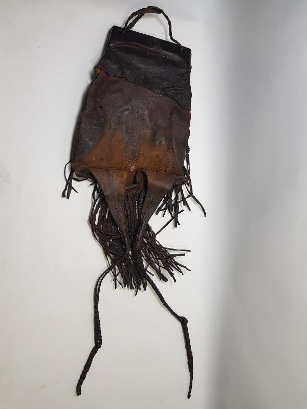 OSMANLI DÖNEMİ TEKKE İŞİ DERİ AVCI ÇANTASI