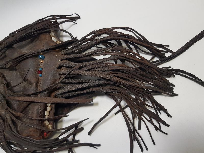 OSMANLI DÖNEMİ TEKKE İŞİ DERİ AVCI ÇANTASI