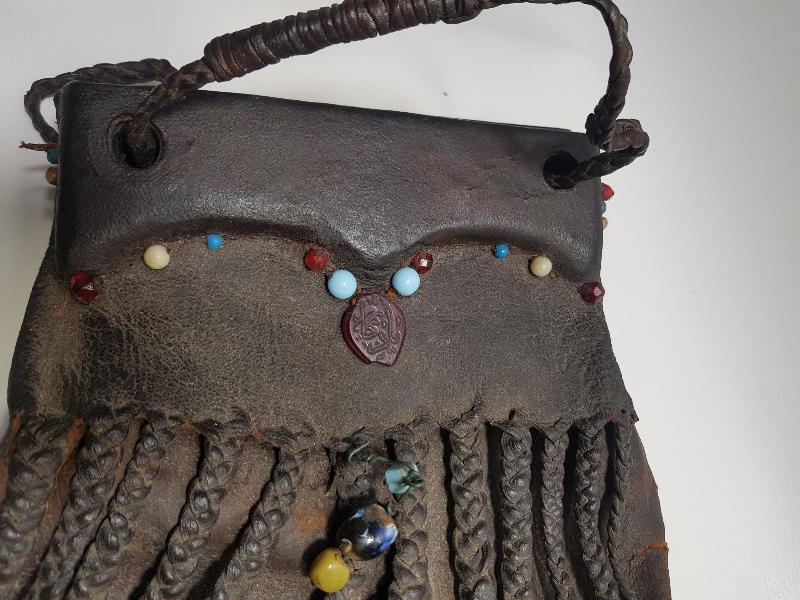 OSMANLI DÖNEMİ TEKKE İŞİ DERİ AVCI ÇANTASI