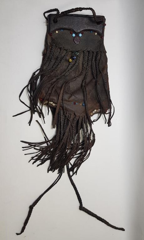 OSMANLI DÖNEMİ TEKKE İŞİ DERİ AVCI ÇANTASI