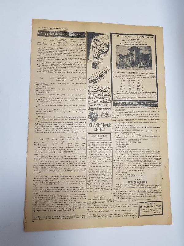 15 KASIM 1938 KURUN GAZETESİ: ATATÜRK'ÜN CENAZE TÖRENİ PROGRAMI