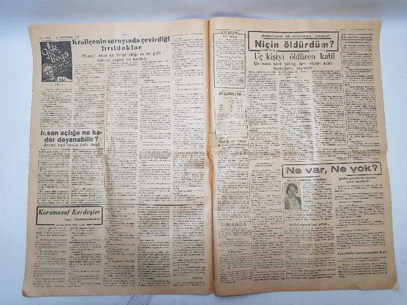 15 KASIM 1938 KURUN GAZETESİ: ATATÜRK'ÜN CENAZE TÖRENİ PROGRAMI