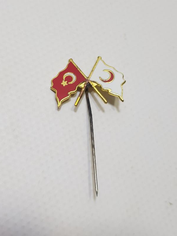 OSMANLI DÖNEMİ TÜRK BAYRAKLI ÇOK NADİR HİLALİ AHMER ROZETİ