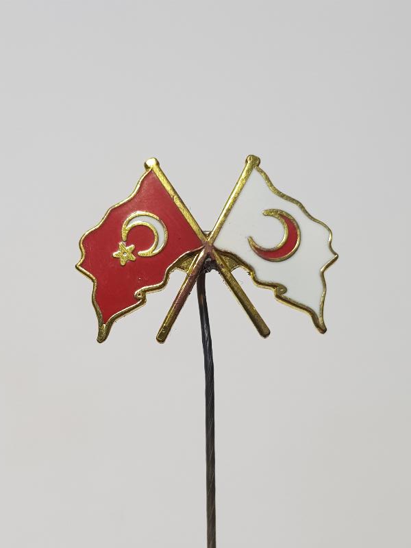 OSMANLI DÖNEMİ TÜRK BAYRAKLI ÇOK NADİR HİLALİ AHMER ROZETİ