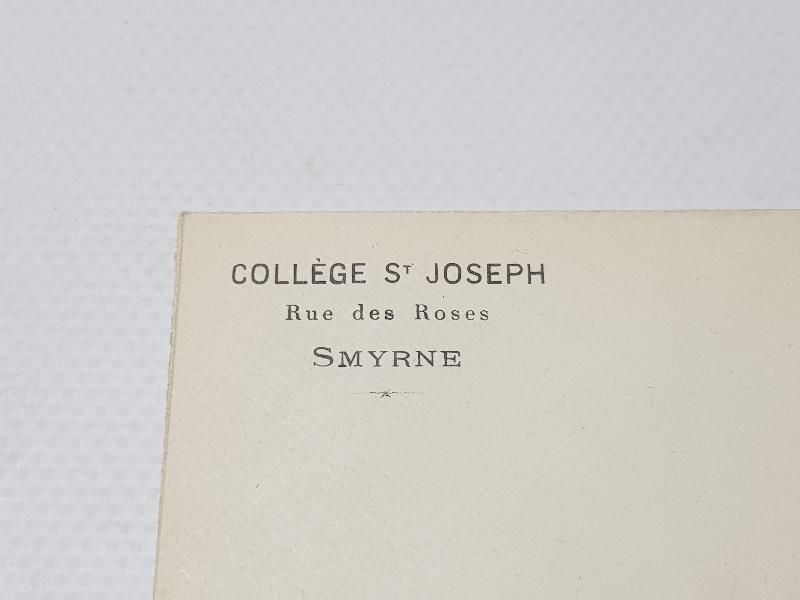 OSMANLI DÖNEMİ COLLEGE ST. JOSEPH SMYRNE MEKTUP ZARFI