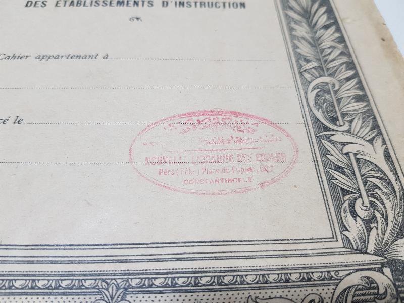 OSMANLI DÖNEMİ CONSTANTINOPLE DAMGALI YENİ YAZI METOD DEFTERİ