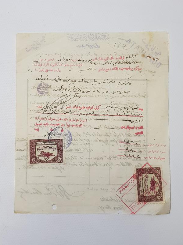 OSMANLICA ARİSOVALONİ BANKASI ROMANYA ANONİM ŞİRKETİ ANTETLİ EVRAK