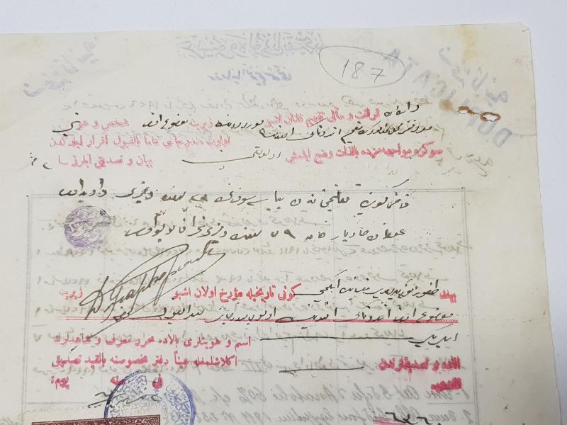 OSMANLICA ARİSOVALONİ BANKASI ROMANYA ANONİM ŞİRKETİ ANTETLİ EVRAK