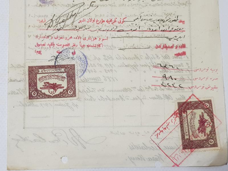 OSMANLICA ARİSOVALONİ BANKASI ROMANYA ANONİM ŞİRKETİ ANTETLİ EVRAK