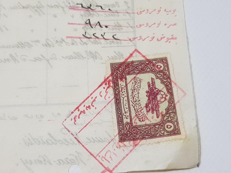 OSMANLICA ARİSOVALONİ BANKASI ROMANYA ANONİM ŞİRKETİ ANTETLİ EVRAK