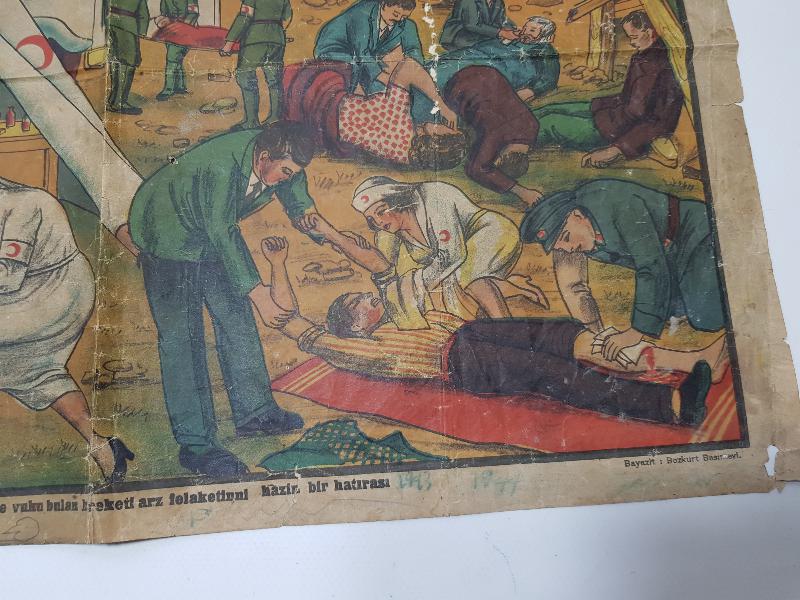1943 SAKARYA DEPREMİ KIZILAY AFİŞİ - ÇOK NADİR