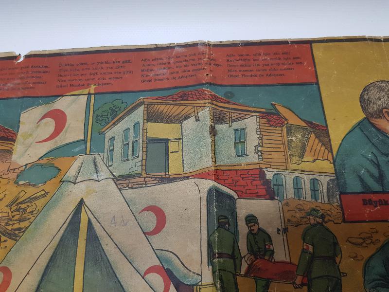 1943 SAKARYA DEPREMİ KIZILAY AFİŞİ - ÇOK NADİR