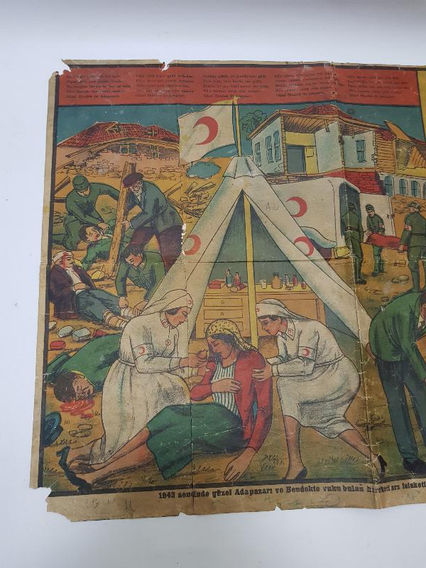 1943 SAKARYA DEPREMİ KIZILAY AFİŞİ - ÇOK NADİR