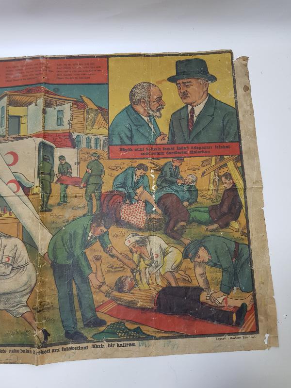 1943 SAKARYA DEPREMİ KIZILAY AFİŞİ - ÇOK NADİR