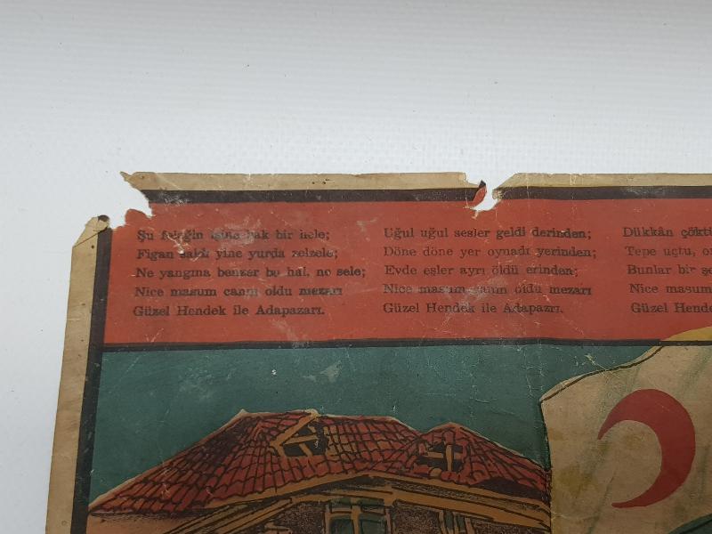 1943 SAKARYA DEPREMİ KIZILAY AFİŞİ - ÇOK NADİR