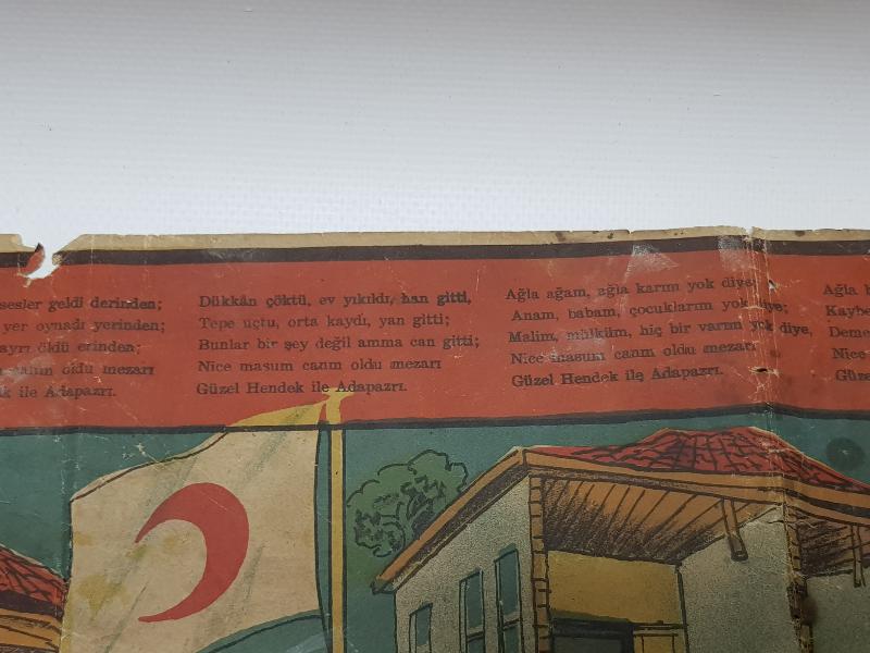 1943 SAKARYA DEPREMİ KIZILAY AFİŞİ - ÇOK NADİR