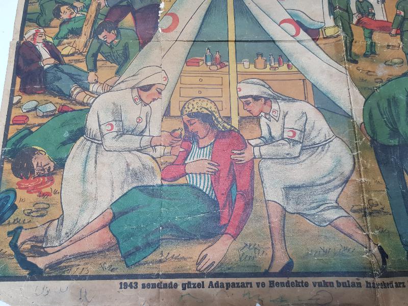 1943 SAKARYA DEPREMİ KIZILAY AFİŞİ - ÇOK NADİR