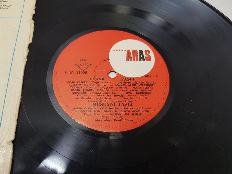 ŞEF KEMAL GÜRSES KÜRDİLİ HİCAZKAR, UŞŞAK, HÜSEYNİ FASLI 33 LP PLAK