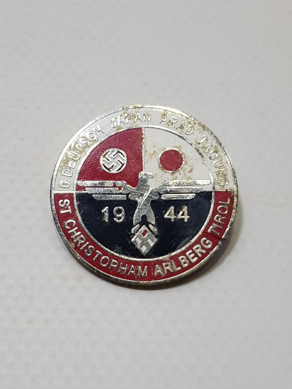 2. DÜNYA SAVAŞI DÖNEMİ 1944 TARİHLİ ALMANYA & JAPONYA İTTİFAK ROZETİ