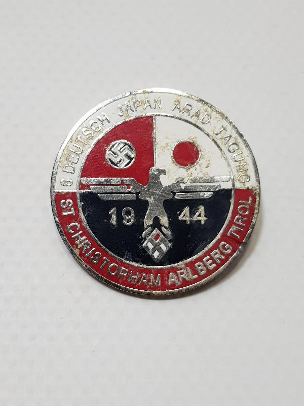 2. DÜNYA SAVAŞI DÖNEMİ 1944 TARİHLİ ALMANYA & JAPONYA İTTİFAK ROZETİ