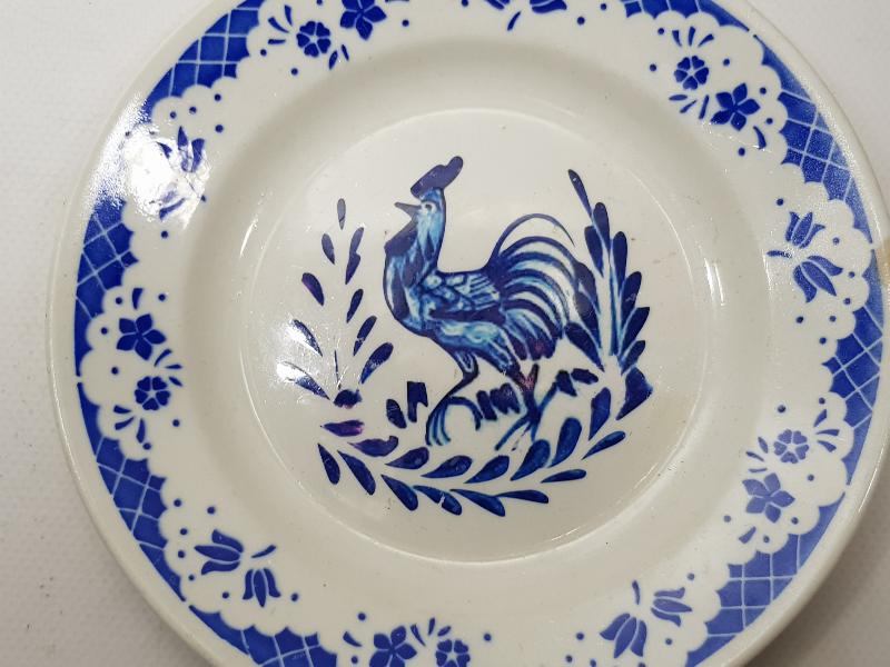 OSMANLI DÖNEMİ HOROZLU PORSELEN TABAK