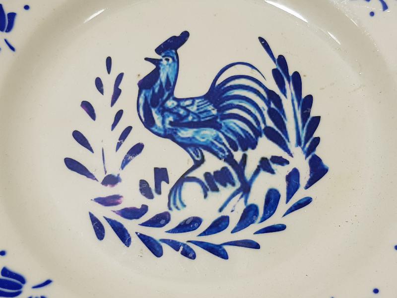 OSMANLI DÖNEMİ HOROZLU PORSELEN TABAK