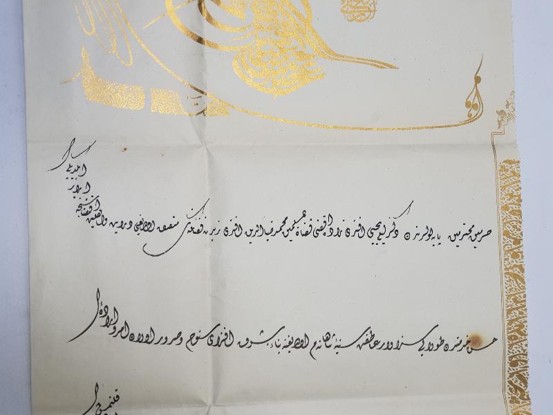 OSMANLI DÖNEMİ 3. DERECE MECİDİ NİŞANI BERATI