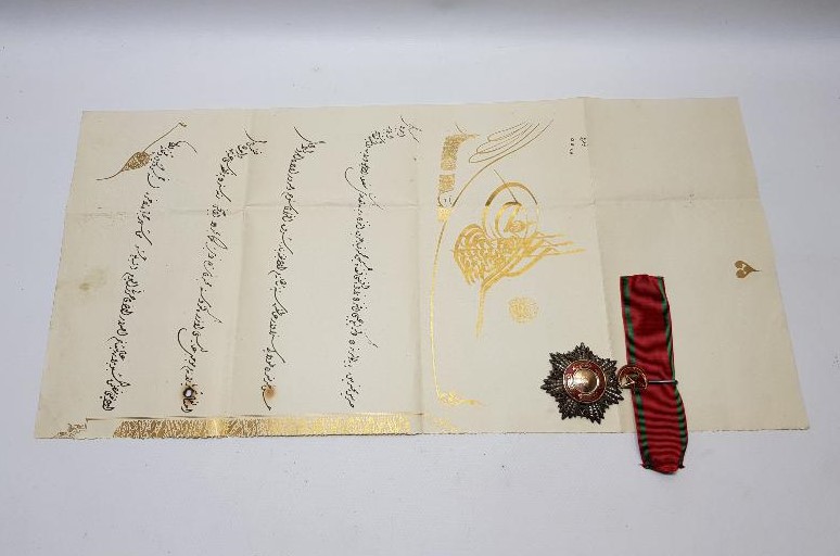 OSMANLI DÖNEMİ 3. DERECE MECİDİ NİŞANI BERATI