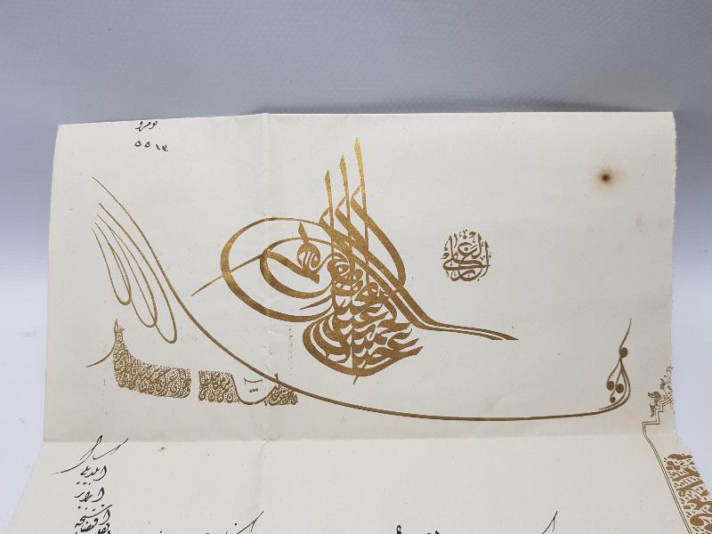 OSMANLI DÖNEMİ 3. DERECE MECİDİ NİŞANI BERATI