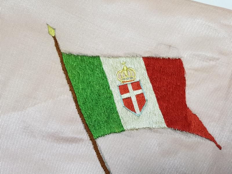 OSMANLI DÖNEMİ İTALYAN BAYRAKLI İPEK DUVAR PANOSU