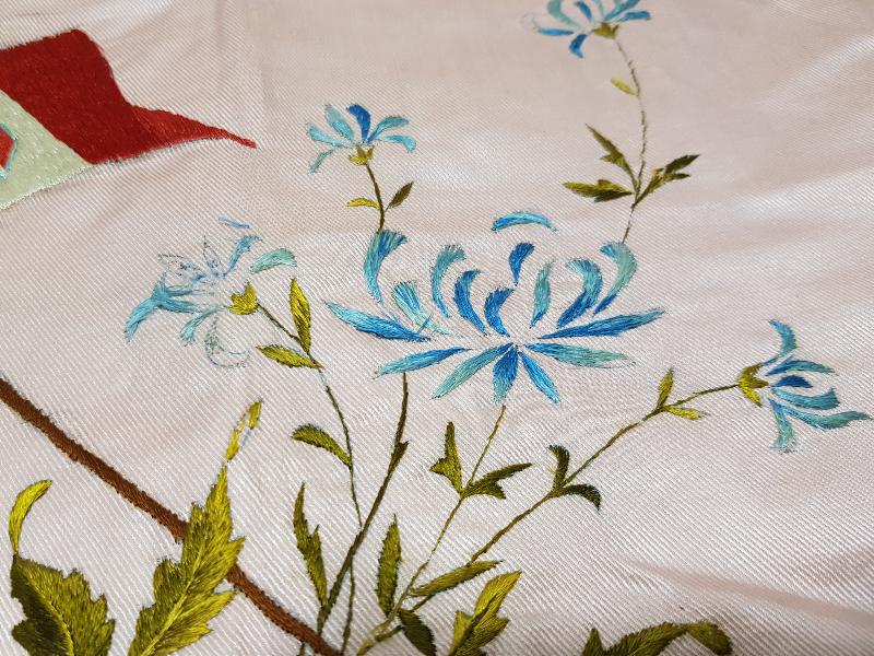 OSMANLI DÖNEMİ İTALYAN BAYRAKLI İPEK DUVAR PANOSU