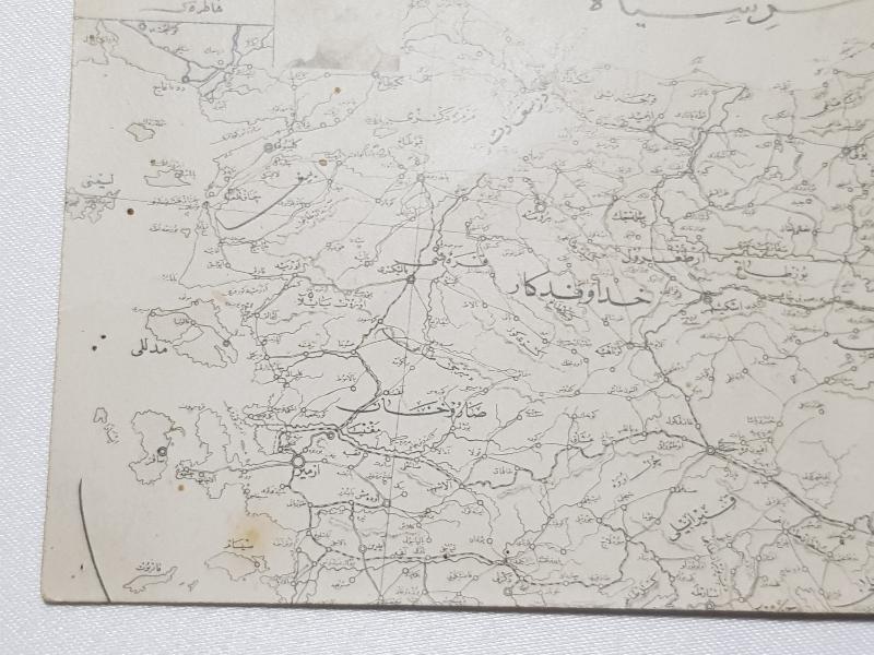 MİLLİ MÜCADELE SERİSİ ATATÜRK RESİMLİ VE BATI ANADOLU HARİTALI OSMANLICA YAZILI KARTPOSTAL