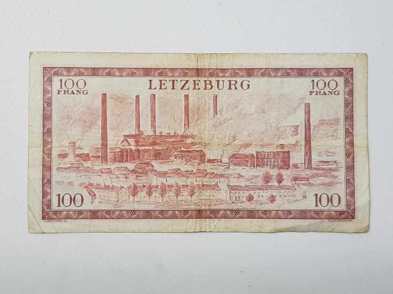 1956 LÜKSEMBURG 100 FRANK KAĞIT PARA - NADİR