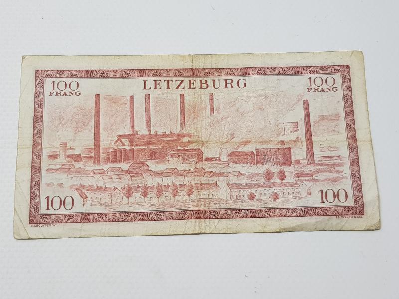 1956 LÜKSEMBURG 100 FRANK KAĞIT PARA - NADİR